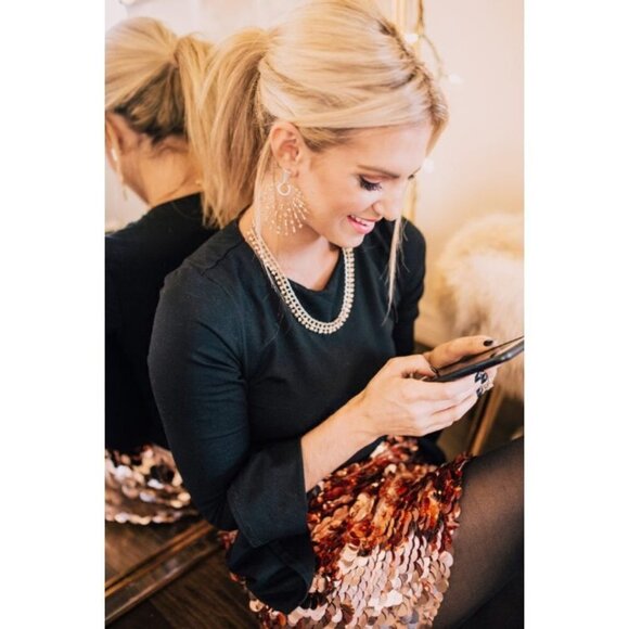 💕KENDRA SCOTT💕 Oscar Rose Gold Choker Necklace Blush Crystal NWT - Picture 6 of 14